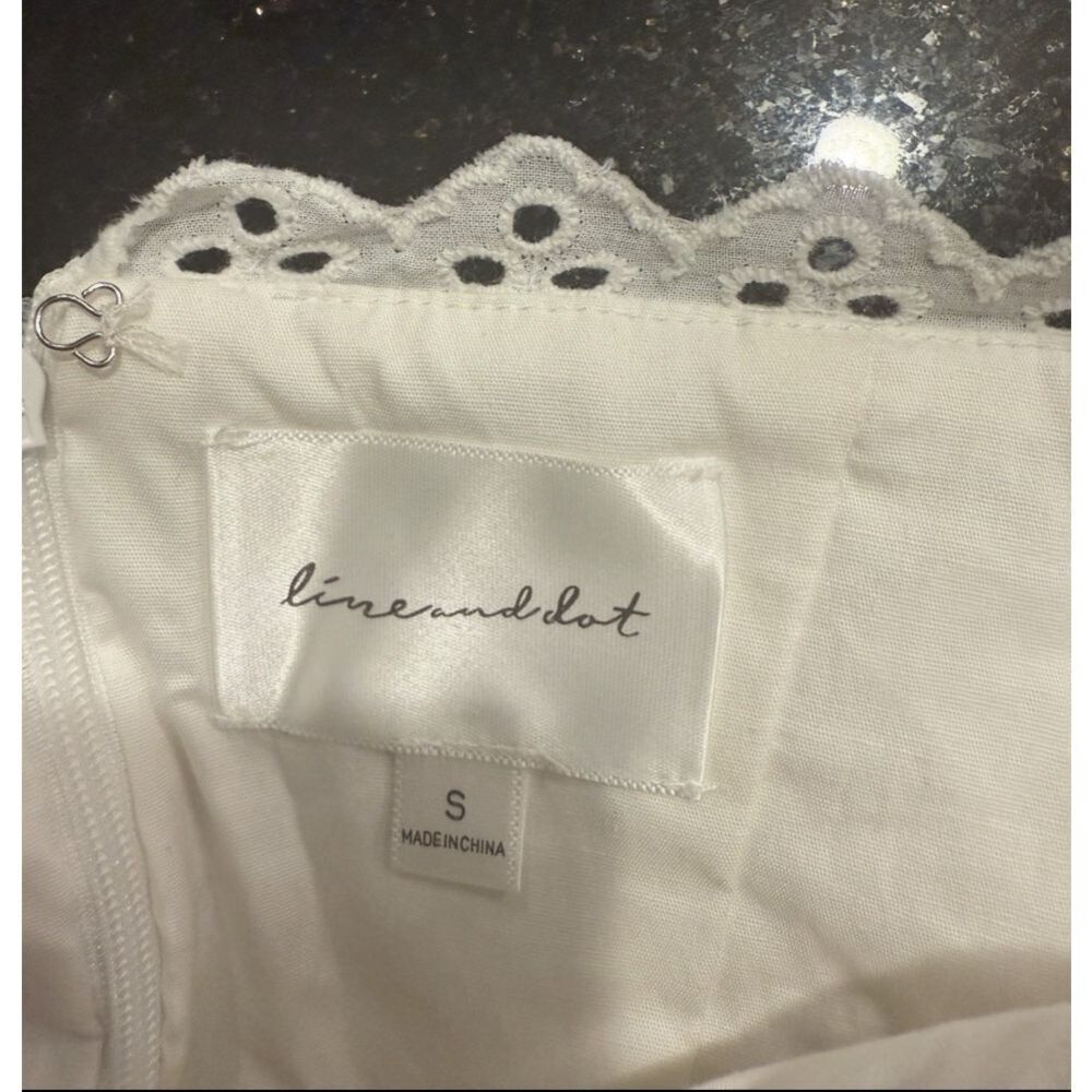 Line & Dot White Halter Midi Dress Smocked Bodice Open Back Size S NWOT - Picture 5 of 5